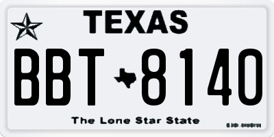TX license plate BBT8140