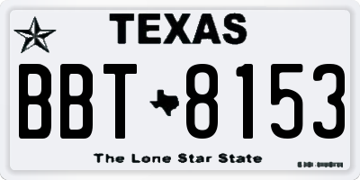 TX license plate BBT8153