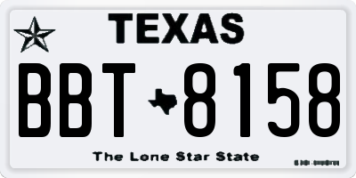TX license plate BBT8158