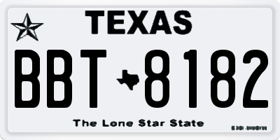 TX license plate BBT8182
