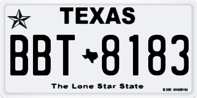 TX license plate BBT8183