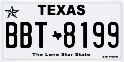 TX license plate BBT8199