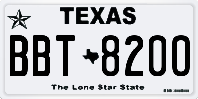 TX license plate BBT8200