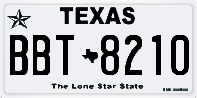 TX license plate BBT8210