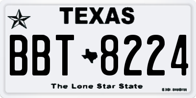 TX license plate BBT8224