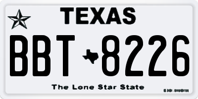 TX license plate BBT8226