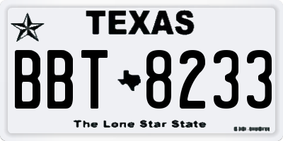 TX license plate BBT8233