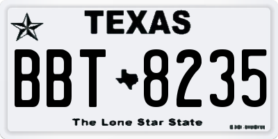 TX license plate BBT8235