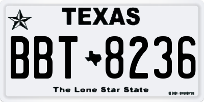 TX license plate BBT8236