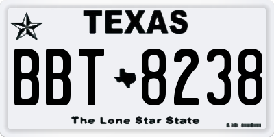 TX license plate BBT8238