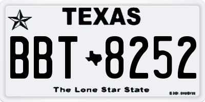 TX license plate BBT8252
