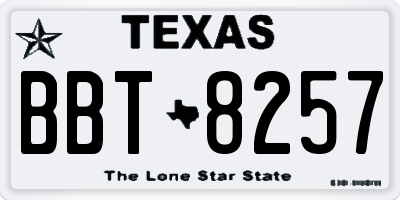 TX license plate BBT8257