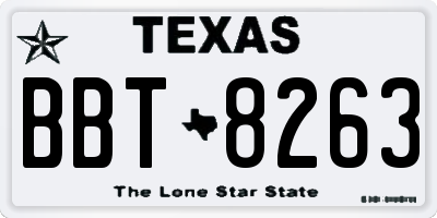 TX license plate BBT8263