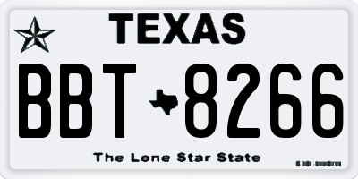 TX license plate BBT8266