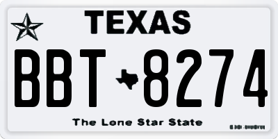 TX license plate BBT8274