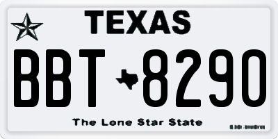 TX license plate BBT8290