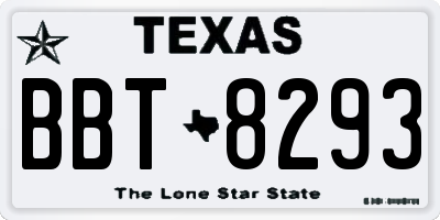TX license plate BBT8293