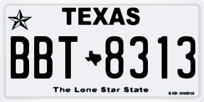 TX license plate BBT8313