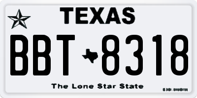 TX license plate BBT8318