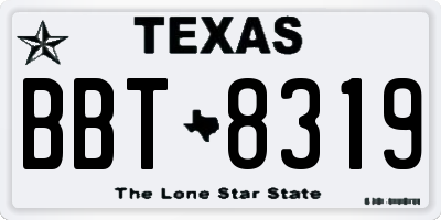 TX license plate BBT8319