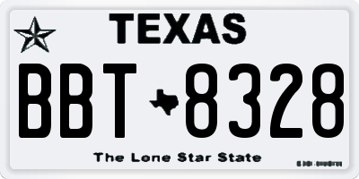 TX license plate BBT8328