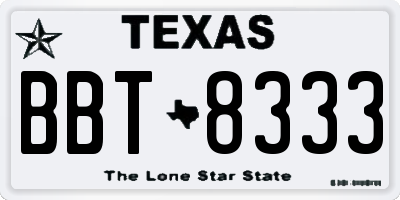 TX license plate BBT8333
