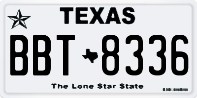 TX license plate BBT8336