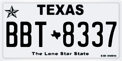 TX license plate BBT8337