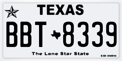TX license plate BBT8339