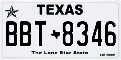 TX license plate BBT8346