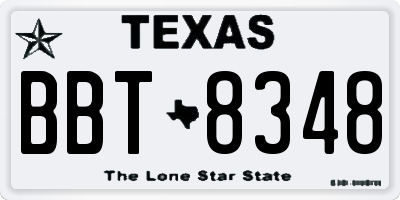 TX license plate BBT8348