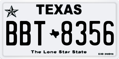 TX license plate BBT8356