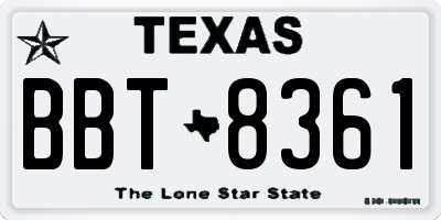 TX license plate BBT8361
