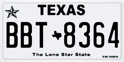 TX license plate BBT8364