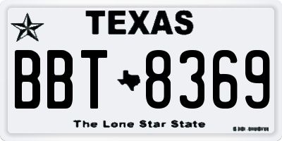 TX license plate BBT8369