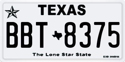 TX license plate BBT8375