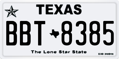 TX license plate BBT8385