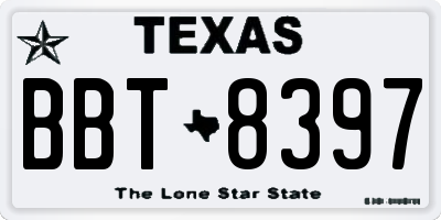 TX license plate BBT8397