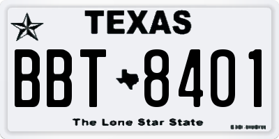 TX license plate BBT8401