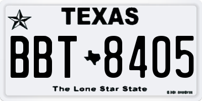 TX license plate BBT8405