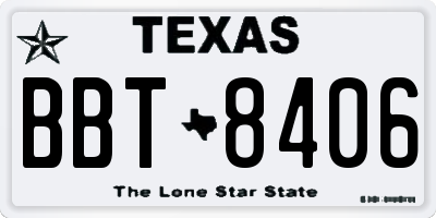 TX license plate BBT8406