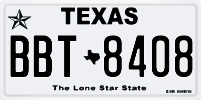 TX license plate BBT8408