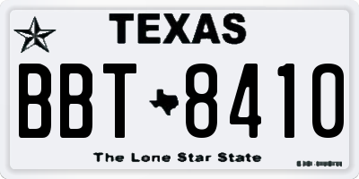 TX license plate BBT8410