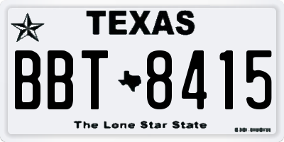 TX license plate BBT8415