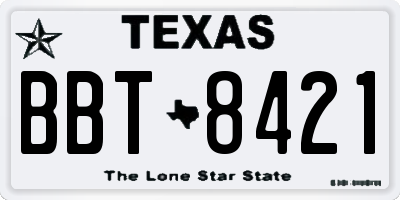 TX license plate BBT8421