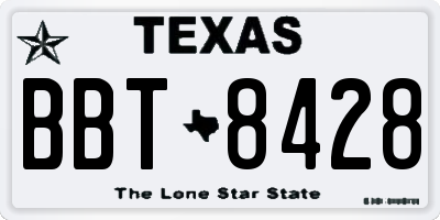 TX license plate BBT8428