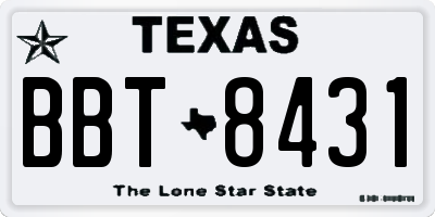TX license plate BBT8431
