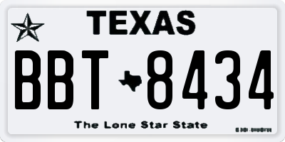 TX license plate BBT8434