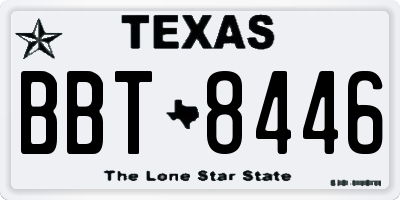 TX license plate BBT8446