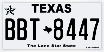 TX license plate BBT8447